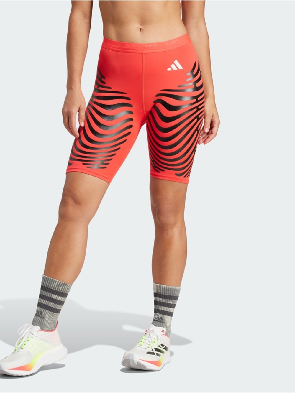 2025 Pro Team Adidas Red Black Athletic Shorts with Dynamic Design Sz M NWT